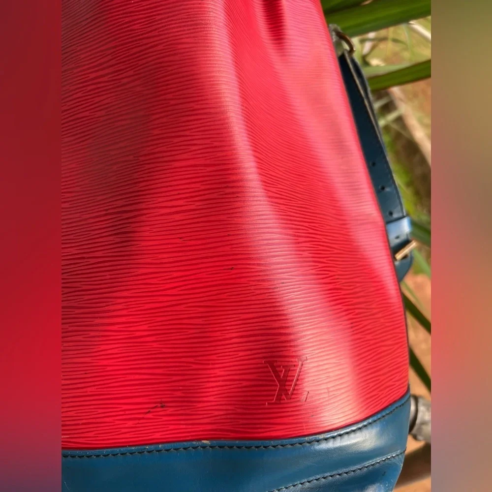 Louis‎ Vuitton Epi Noe Shoulder Bag Red Blue Green Authentic Vintage W Dust Bag - Picture 7 of 14